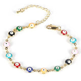 18K Plated Eye Flower Adjustable Bracelet Wristband