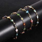 18K Plated Eye Flower Adjustable Bracelet Wristband