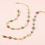 18K Plated Eye Flower Adjustable Bracelet Wristband