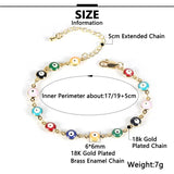 18K Plated Eye Flower Adjustable Bracelet Wristband