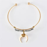 6 pcs Women's Bracelets Crystal Beads Shell Moon Charm Bracelet Set