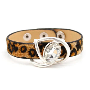 Wide Cuff Bracelet Crystal Geometric Punk Leather Accessories Jewelry