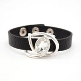 Wide Cuff Bracelet Crystal Geometric Punk Leather Accessories Jewelry