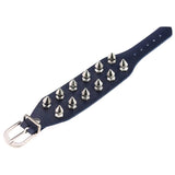 ZIMNO Couple Bracelets Leather Studded Rivet Bracelet Charm Punk Gothic