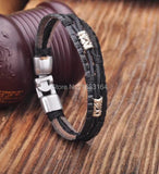 Leather Hemp Braided Surfer Wristband Bracelet Cuff