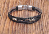 Leather Hemp Braided Surfer Wristband Bracelet Cuff