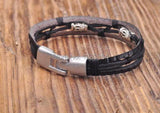 Leather Hemp Braided Surfer Wristband Bracelet Cuff