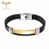 Men Leather Bracelets Initial Bangles Male Accessories