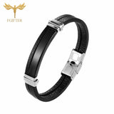 Men Leather Bracelets Initial Bangles Male Accessories