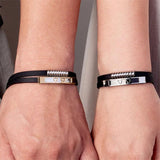 Love Hearts Couple Bracelet Men Women Stainless Steel Silicone