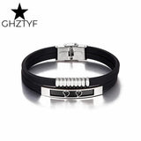 Love Hearts Couple Bracelet Men Women Stainless Steel Silicone