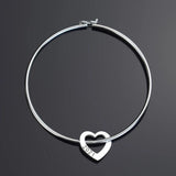 Engraved Stainless Steel Bangle Year Number Bracelet with Heart Shape Charm