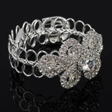 Silver Rhinestone Chain Bracelets Crystal Wedding Flower Bride