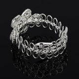 Silver Rhinestone Chain Bracelets Crystal Wedding Flower Bride