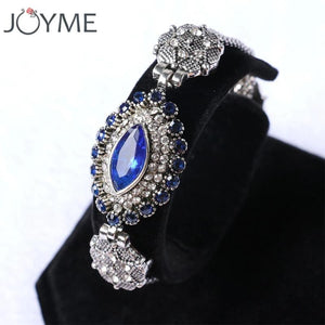 Bohemian Retro Silver Eye Resin Charm Crystal Bracelet Gift