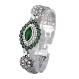 Bohemian Retro Silver Eye Resin Charm Crystal Bracelet Gift