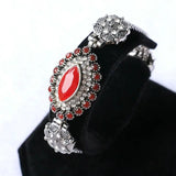 Bohemian Retro Silver Eye Resin Charm Crystal Bracelet Gift