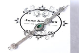 Bohemian Retro Silver Eye Resin Charm Crystal Bracelet Gift