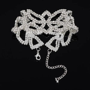 Bohemia Crystal Bridal Wedding Bracelet Vintage Rhinestone Cuff Bangle