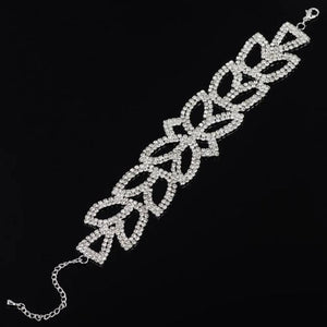 Bohemia Crystal Bridal Wedding Bracelet Vintage Rhinestone Cuff Bangle