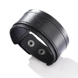 Kirykle Vintage Punk Leather Bracelet Rock Wide Cowhide Cross Bracelet