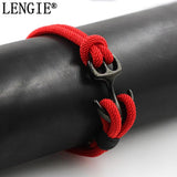 Stainless Steel Anchor Buckle Paracord Bracelet