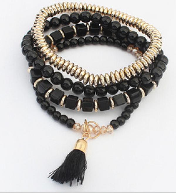3D Square Multilayer Elastic Bracelet