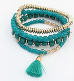 3D Square Multilayer Elastic Bracelet