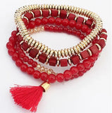 3D Square Multilayer Elastic Bracelet
