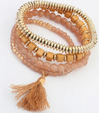 3D Square Multilayer Elastic Bracelet