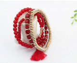 3D Square Multilayer Elastic Bracelet