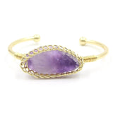 Fluorite Quartz Cuff Bracelet Wire Wrap Jewelry