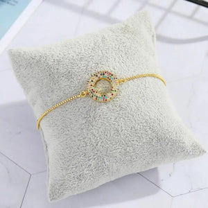 Zircon Evil Eye Heart Round Bracelet Ethnic Jewelry