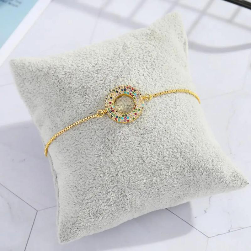Zircon Evil Eye Heart Round Bracelet Ethnic Jewelry