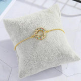 Zircon Evil Eye Heart Round Bracelet Ethnic Jewelry