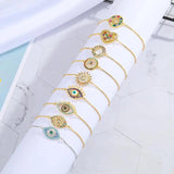 Zircon Evil Eye Heart Round Bracelet Ethnic Jewelry