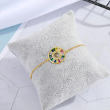 Zircon Evil Eye Heart Round Bracelet Ethnic Jewelry