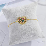 Zircon Evil Eye Heart Round Bracelet Ethnic Jewelry