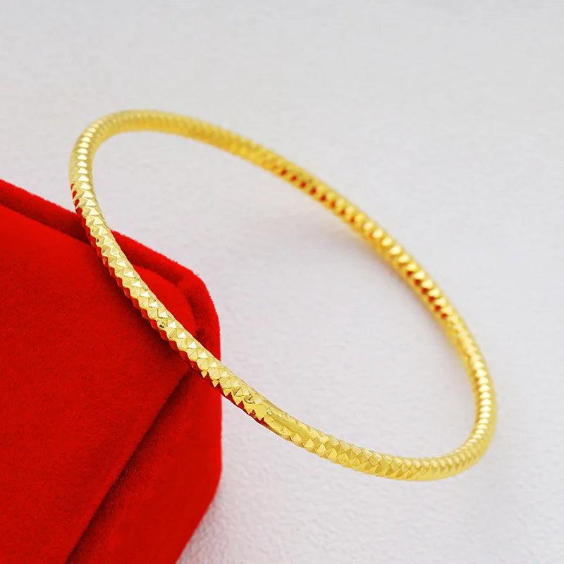 Vintage 24k Gold-Plated Cuff Bracelet Bangles for Women