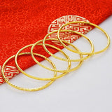 Vintage 24k Gold-Plated Cuff Bracelet Bangles for Women