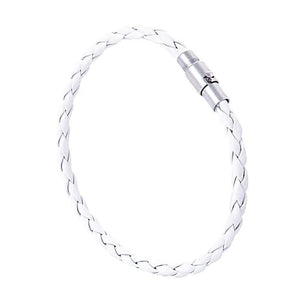 Men's Brown Braided Leather Bracelet Magnetic Clasp Jewelry 4 6mm