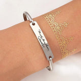 Engraved Stainless Steel Cuff Bracelet for Women