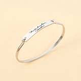 Engraved Stainless Steel Cuff Bracelet for Women