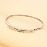 Engraved Stainless Steel Cuff Bracelet for Women
