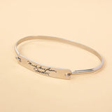 Engraved Stainless Steel Cuff Bracelet for Women