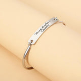 Engraved Stainless Steel Cuff Bracelet for Women