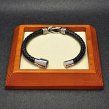 Retro Men Punk Bracelets Leather Stainless Steel Charm Bangles