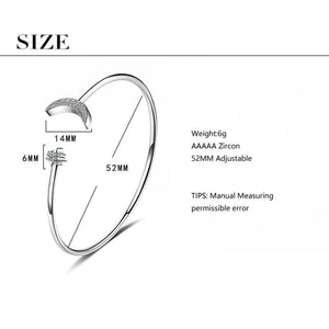Silver Star Moon Zircon Bangles For Women