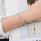 Silver Star Moon Zircon Bangles For Women
