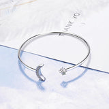 Silver Star Moon Zircon Bangles For Women
